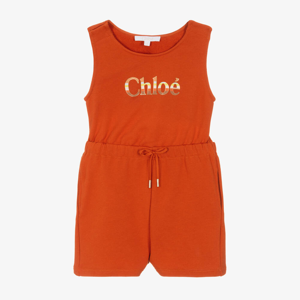 Chloé - Combishort orange brûlé fille | Childrensalon