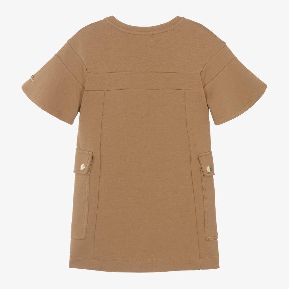Chloé-Girls Caramel Jersey Dress with Pockets | Childrensalon Outlet