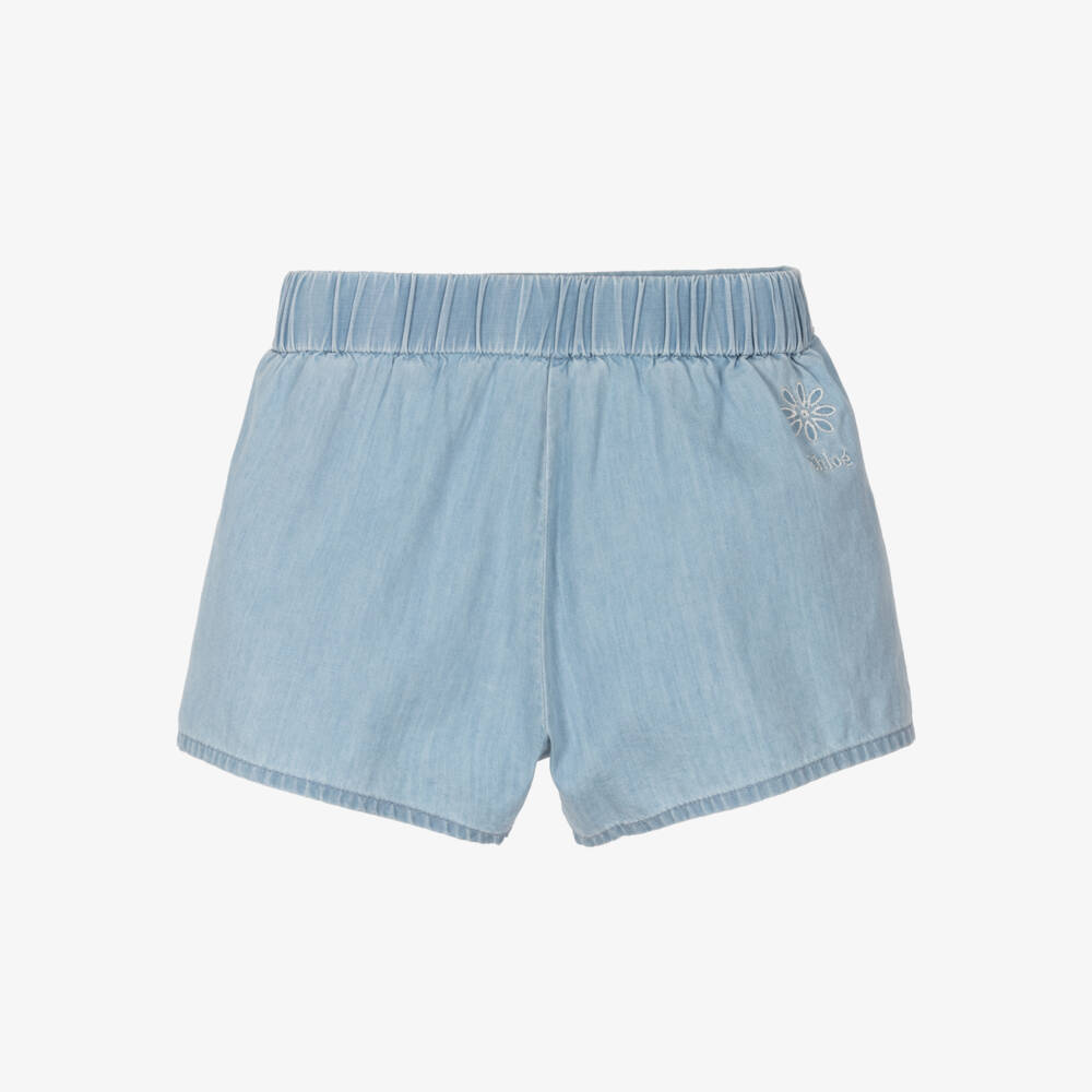 Chloé-Шорты с цветочным узором из шамбре для девочек | Childrensalon Outlet