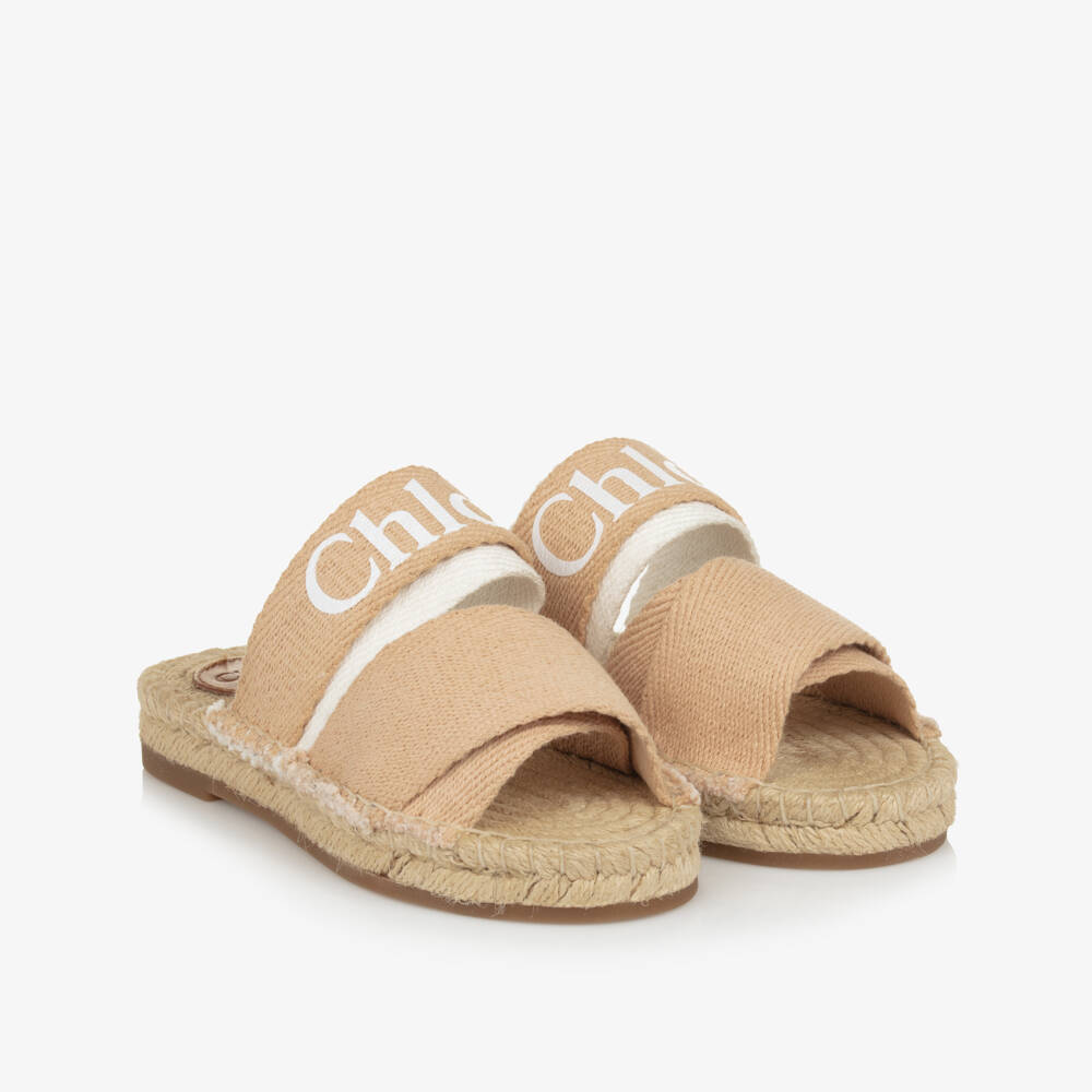 Chloé-Girls Chic Beige Logo Sandals | Childrensalon Outlet