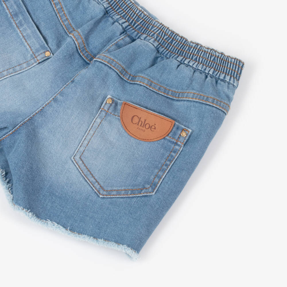 Chloé-شورت جينز كلاسيكي أزرق للبنات | Childrensalon Outlet