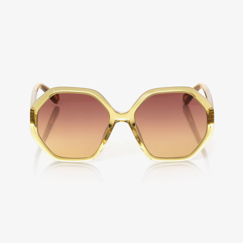 Yellow hexagon sunglasses on sale