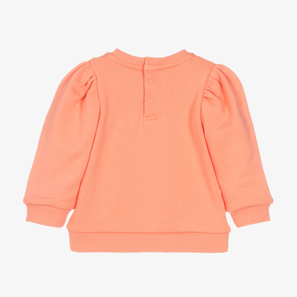 Chloé-Girls Coral Orange Cotton Sweatshirt | Childrensalon Outlet