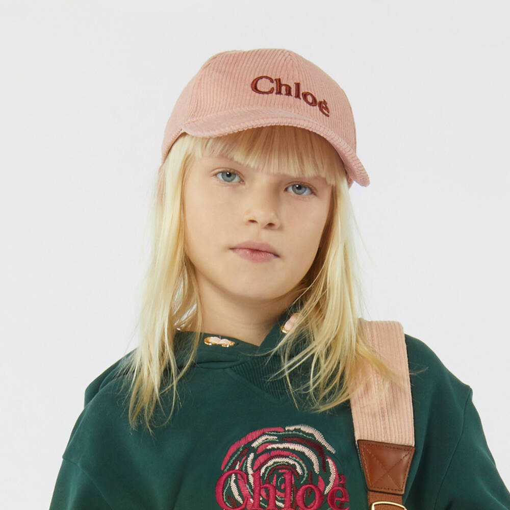 Chloé-Girls Corduroy Pink Hat | Childrensalon Outlet