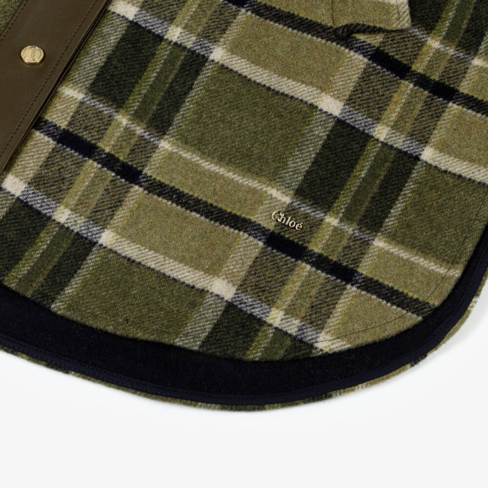 Chloé-Girls Cosy Tartan Poncho | Childrensalon Outlet