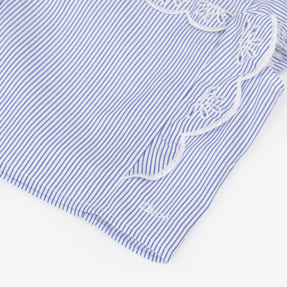 Chloé-Girls Cotton Blouse in Sky Stripes | Childrensalon Outlet