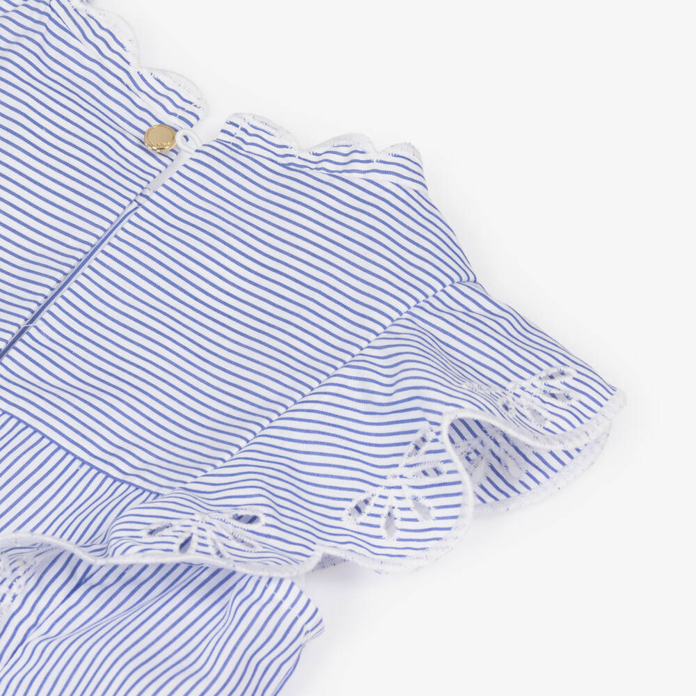 Chloé-Girls Cotton Blouse in Sky Stripes | Childrensalon Outlet