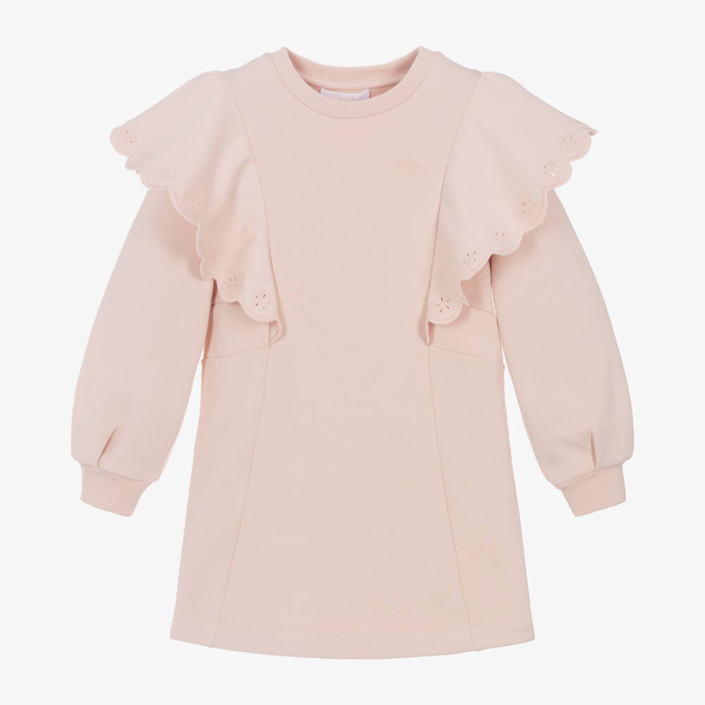 Chloé-Girls Cotton Jersey Frill Dress | Childrensalon Outlet