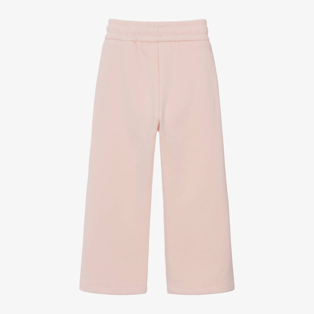 Chloé-Girls Cotton Pink Wide-Leg Trousers | Childrensalon Outlet