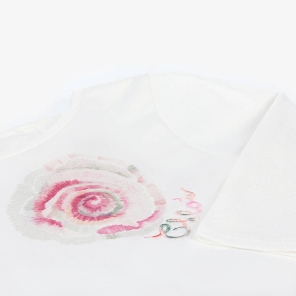 Chloé-Girls Cotton Spiral Design Top | Childrensalon Outlet