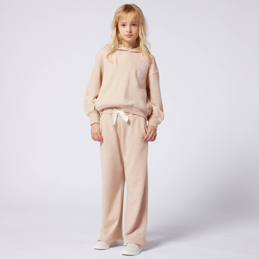 Chloé-Уютный бежевый хлопковый свитшот для девочек | Childrensalon Outlet