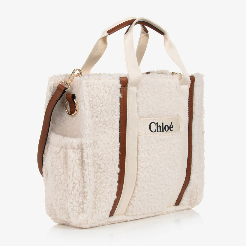 Chloé-Girls Cozy Ivory Fleece Bag | Childrensalon Outlet