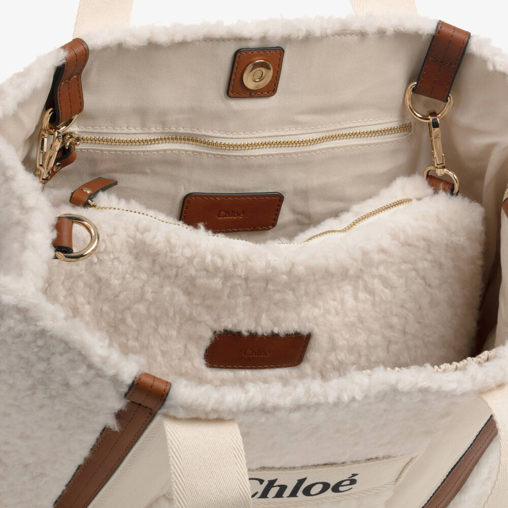 Chloé-Girls Cozy Ivory Fleece Bag | Childrensalon Outlet