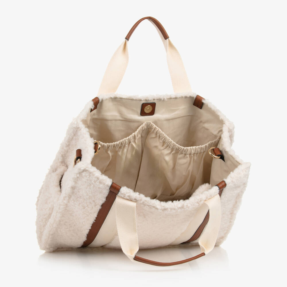 Chloé-Girls Cozy Ivory Fleece Bag | Childrensalon Outlet