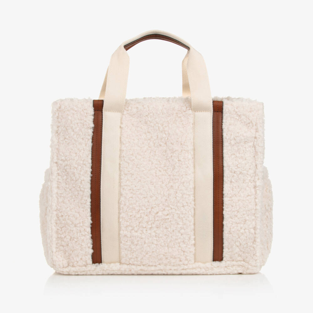 Chloé-Girls Cozy Ivory Fleece Bag | Childrensalon Outlet