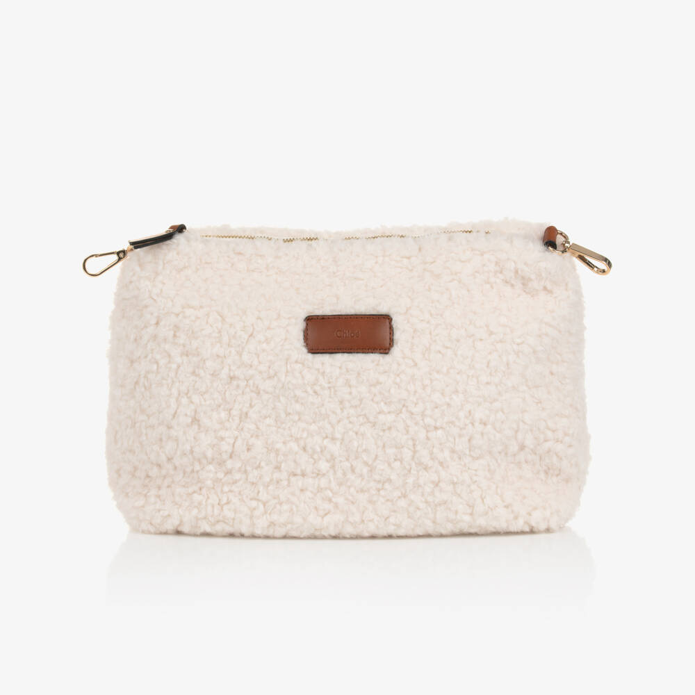 Chloé-Girls Cozy Ivory Fleece Bag | Childrensalon Outlet