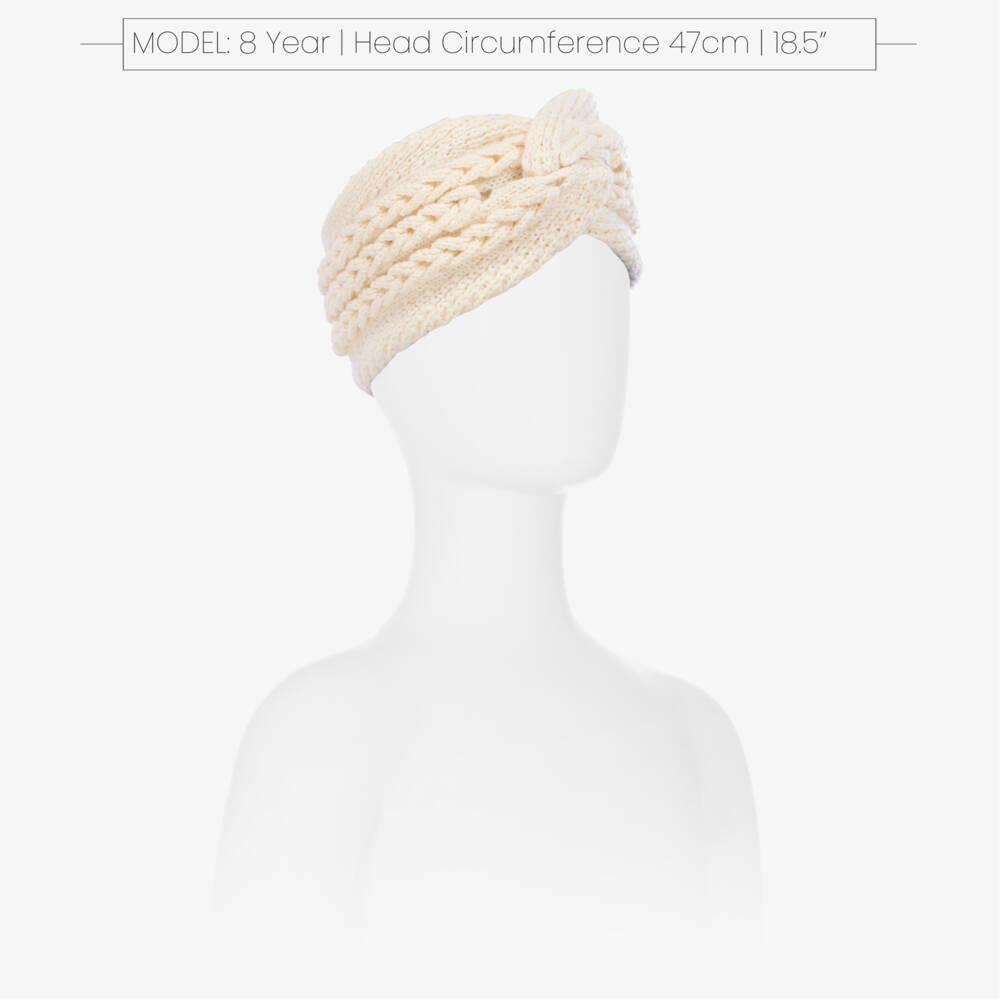 Chloé-Girls Cream Cable Knit Hairband | Childrensalon Outlet