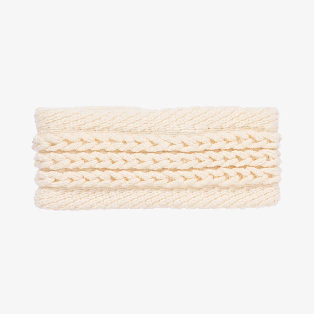Chloé-Girls Cream Cable Knit Hairband | Childrensalon Outlet