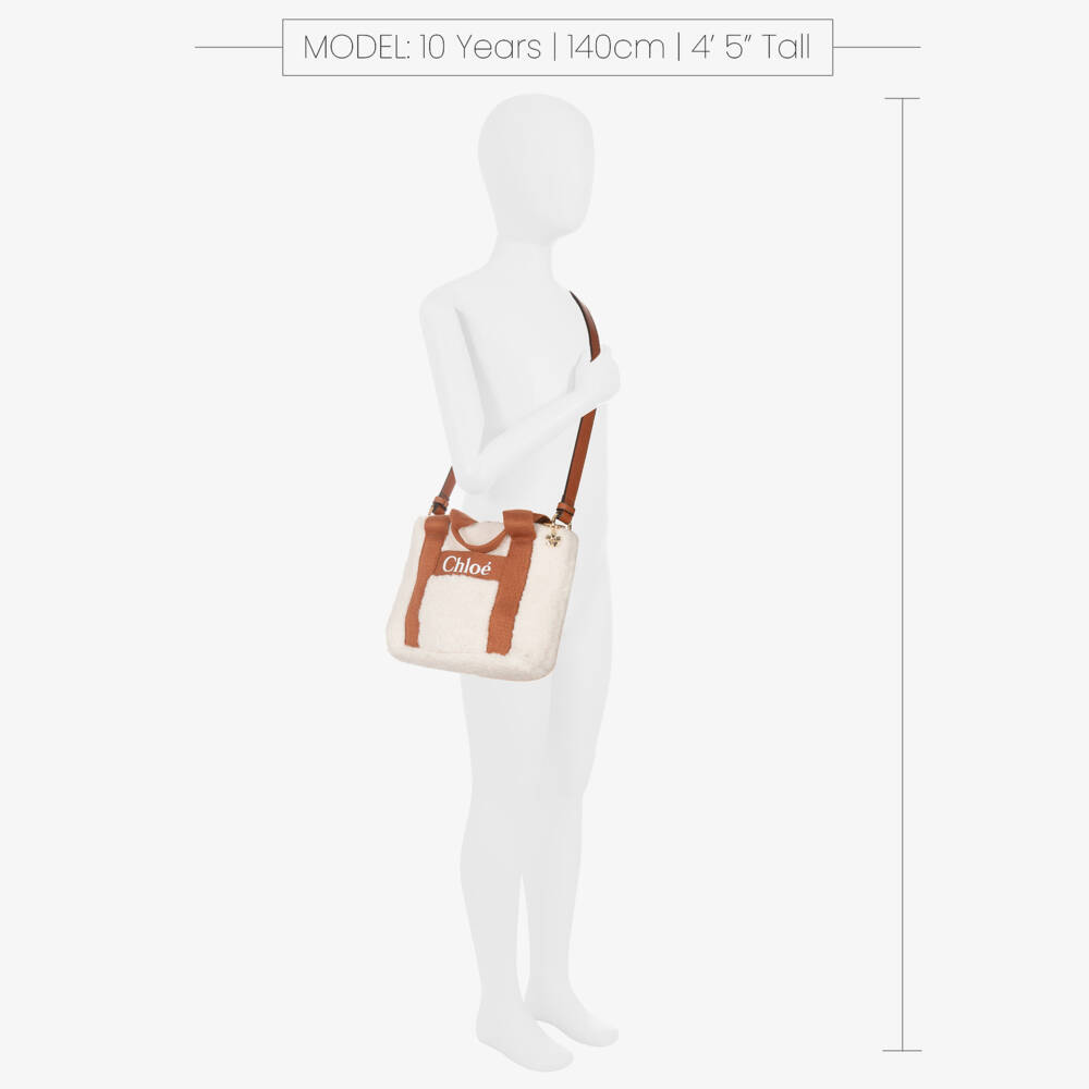 Chloé-Girls Cream & Caramel Sherpa Handbag | Childrensalon Outlet