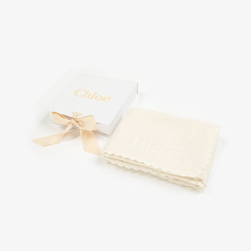 Chloé-Girls Creamy Knit Cotton Wrap | Childrensalon Outlet