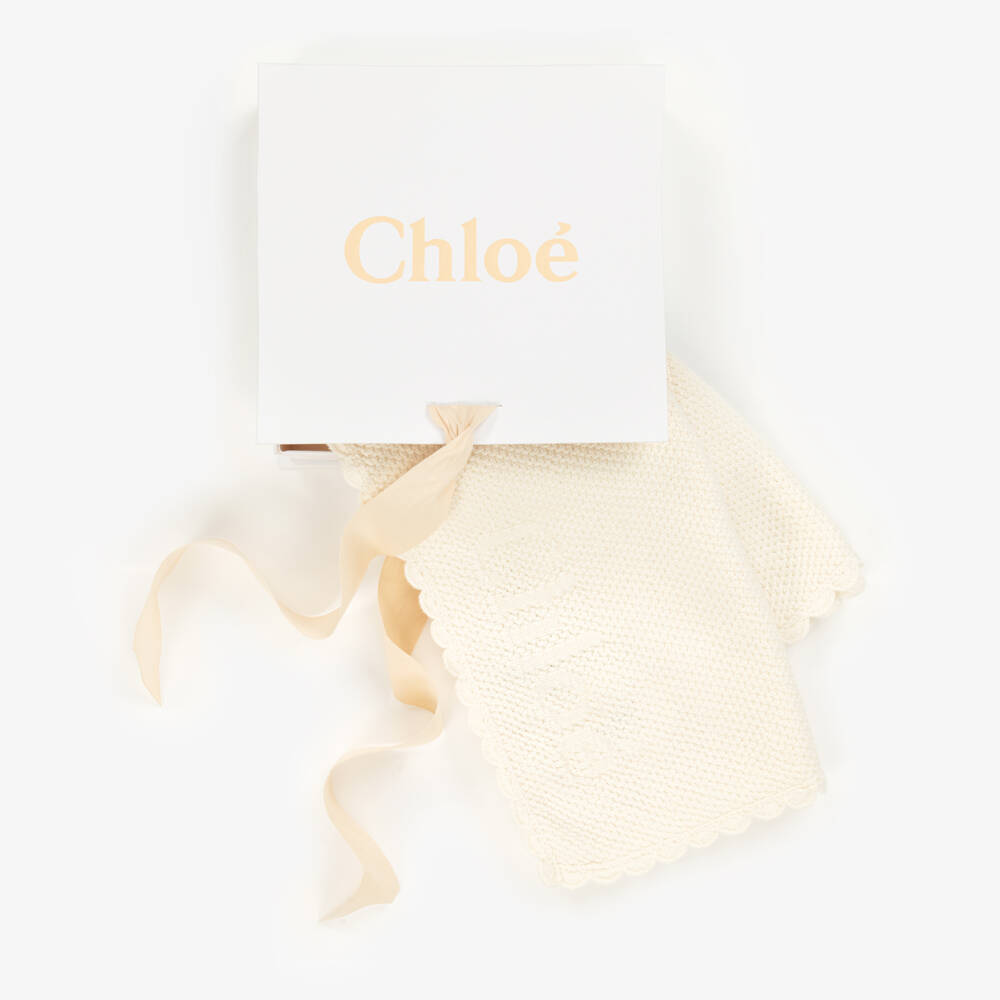 Chloé-Girls Creamy Knit Cotton Wrap | Childrensalon Outlet