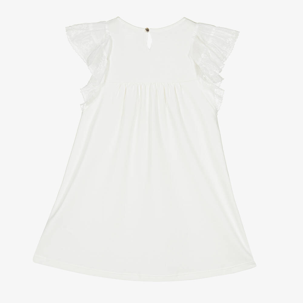 Chloé-Girls Delicate Ivory Ruffle Dress | Childrensalon Outlet