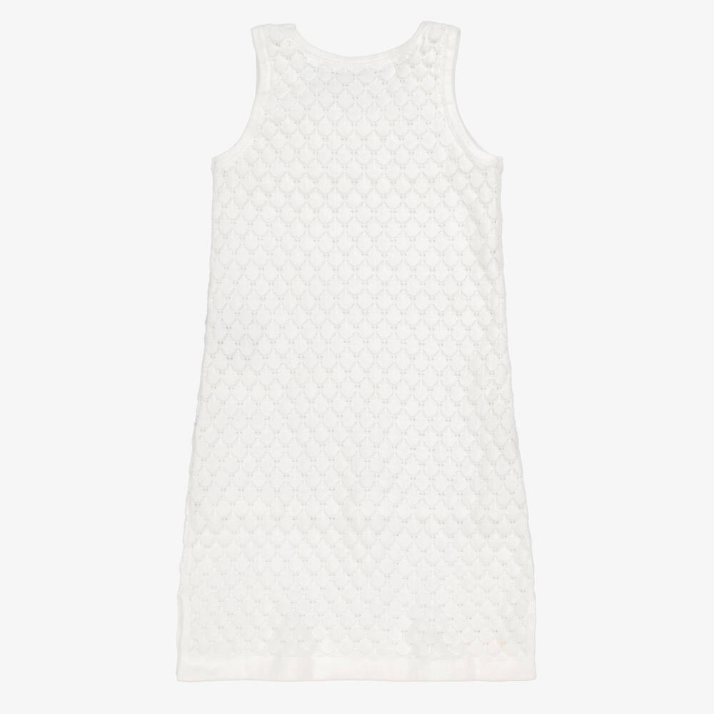 Chloé-Girls Delightful Ivory Cotton Knit Dress | Childrensalon Outlet