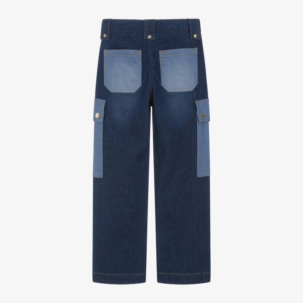 Chloé-Girls Denim Jeans with Contrast Pockets | Childrensalon Outlet