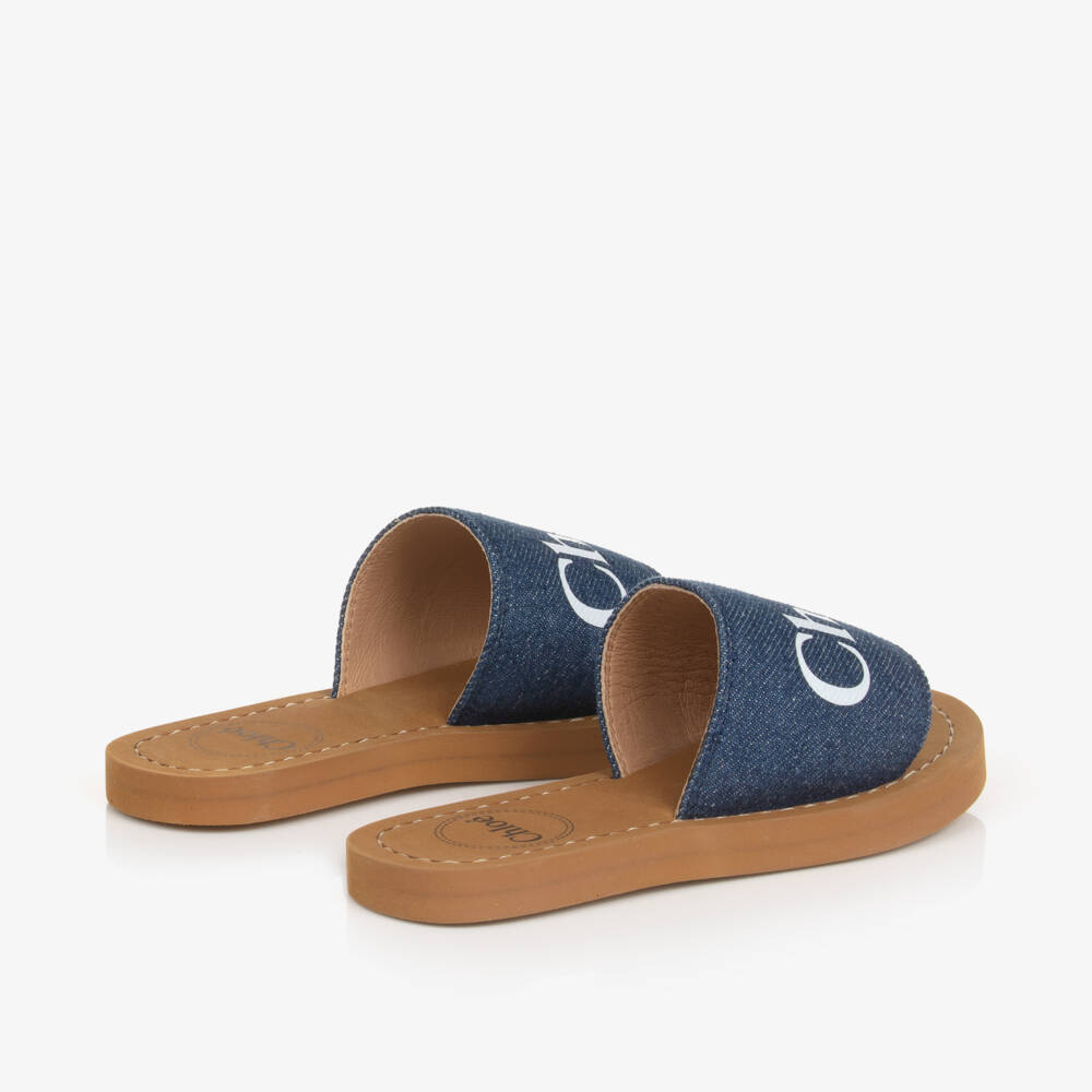 Chloé-Girls Denim Logo Sandals | Childrensalon Outlet