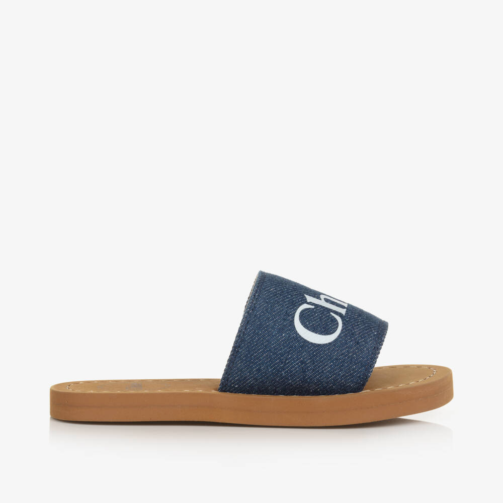 Chloé-Girls Denim Logo Sandals | Childrensalon Outlet