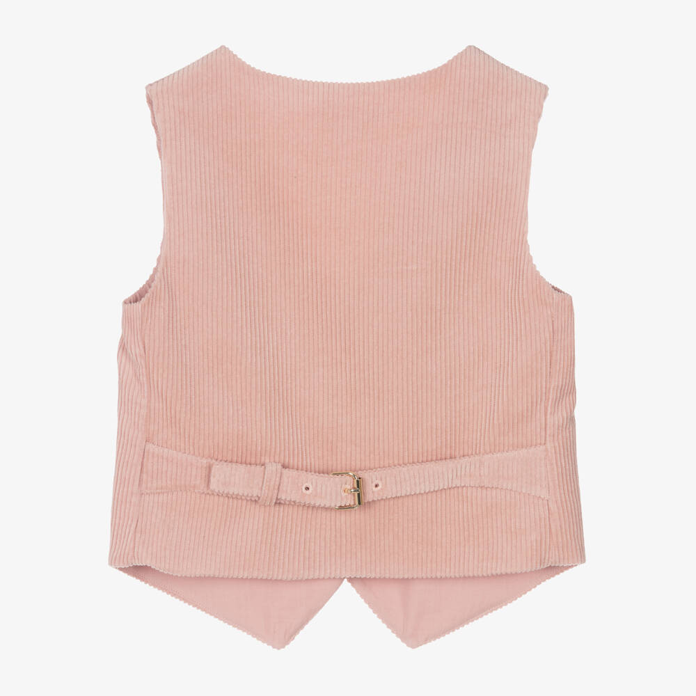 Chloé-Girls Dusty Rose Corduroy Vest | Childrensalon Outlet
