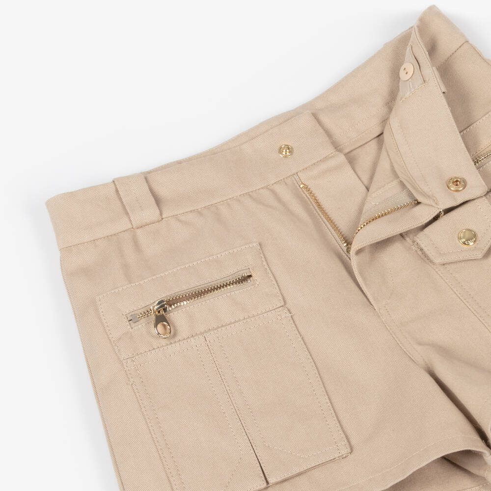 Chloé-Элегантные бежевые шорты для девочек | Childrensalon Outlet