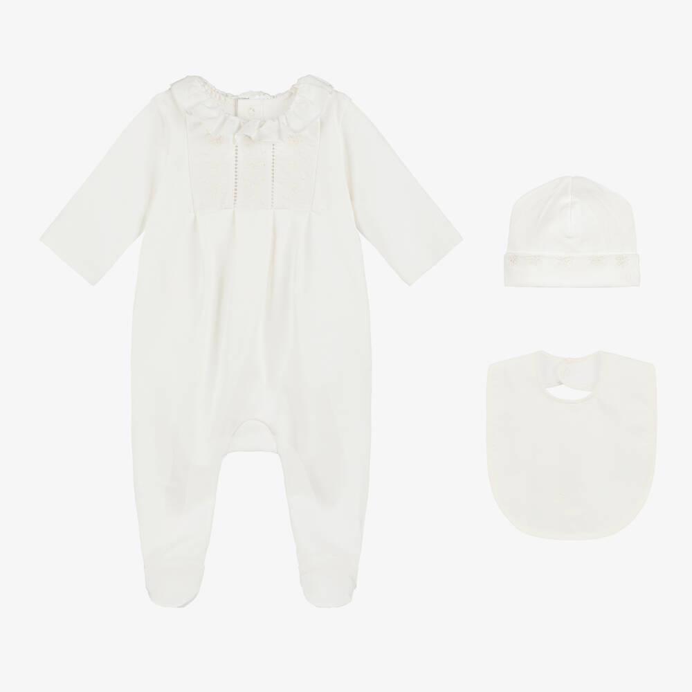 Chloé-Girls Elegant Ivory Baby Ensemble | Childrensalon Outlet
