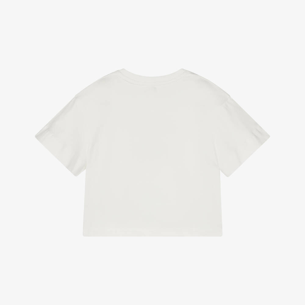 Chloé-Girls Elegant Ivory Cotton Tee | Childrensalon Outlet
