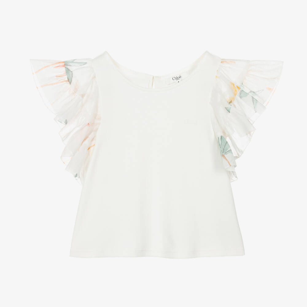 Chloé-بلوزة عاجية أنيقة للبنات | Childrensalon Outlet