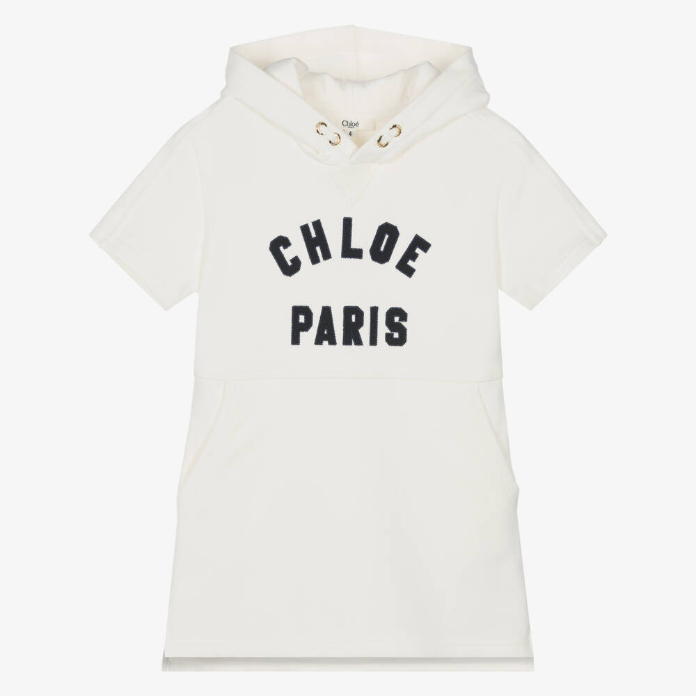 Chloé-تونيك عاجي أنيق للبنات مع غطاء رأس | Childrensalon Outlet