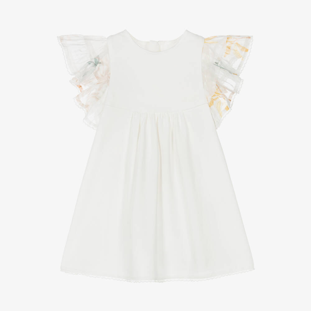 Chloé-Girls Ethereal Ivory Cotton Dress | Childrensalon Outlet