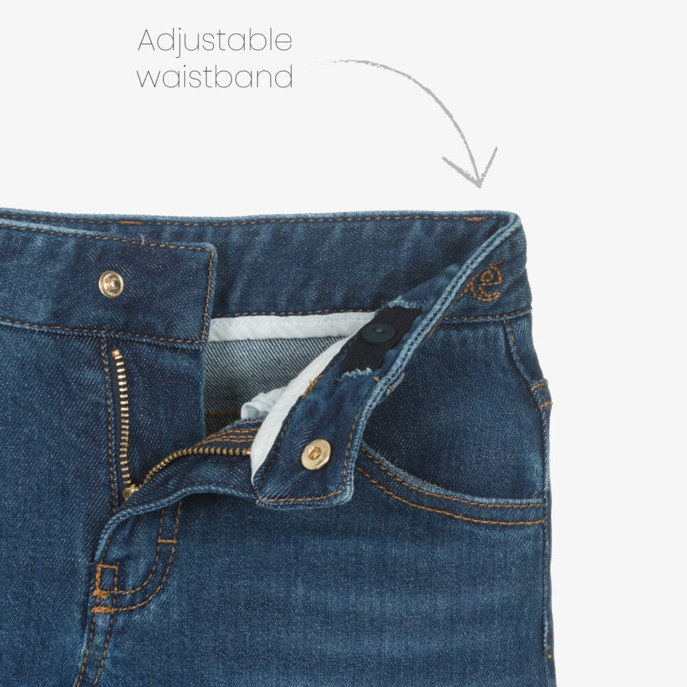 Chloé-Girls Flared Blue Denim Trousers | Childrensalon Outlet