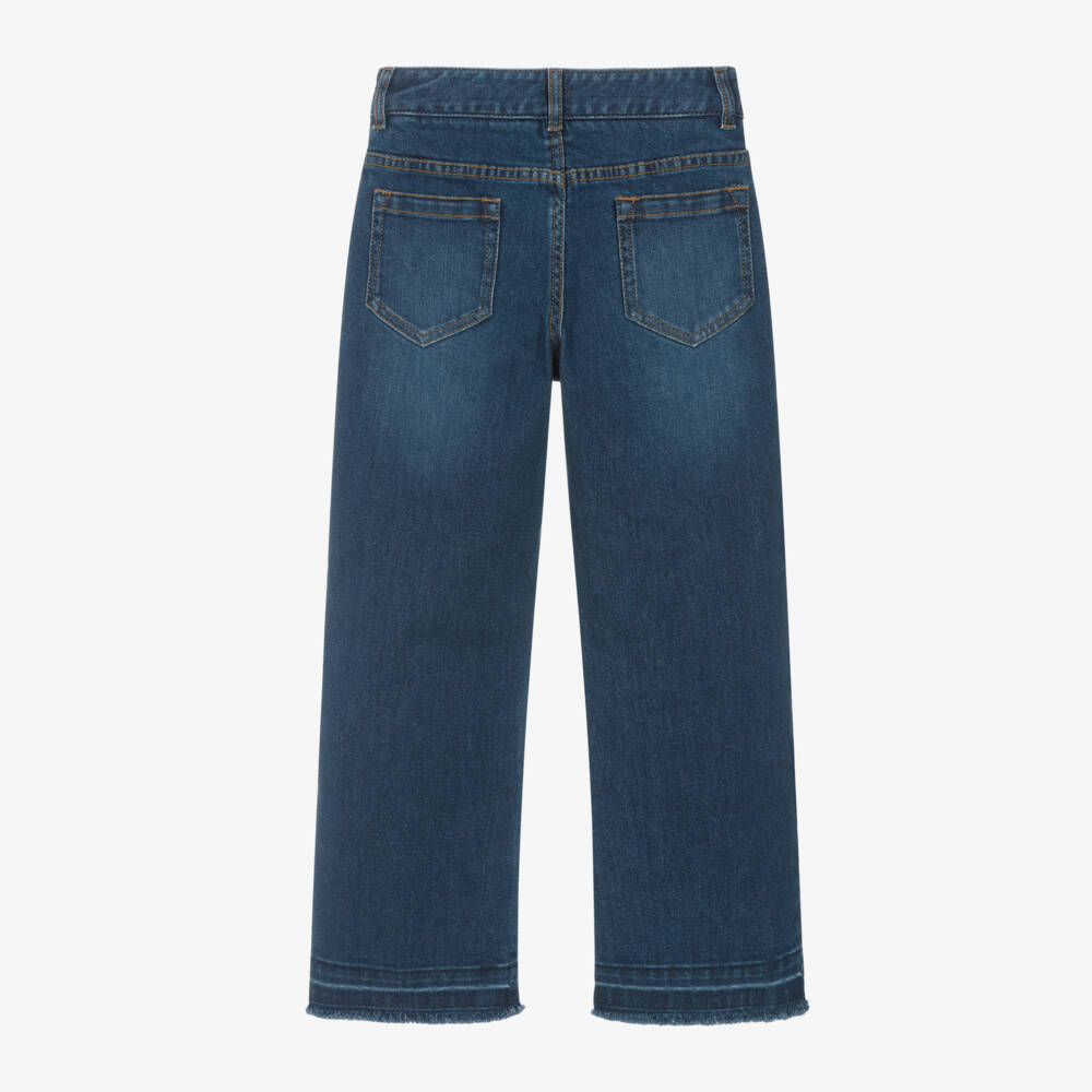 Chloé-Girls Flared Blue Denim Trousers | Childrensalon Outlet
