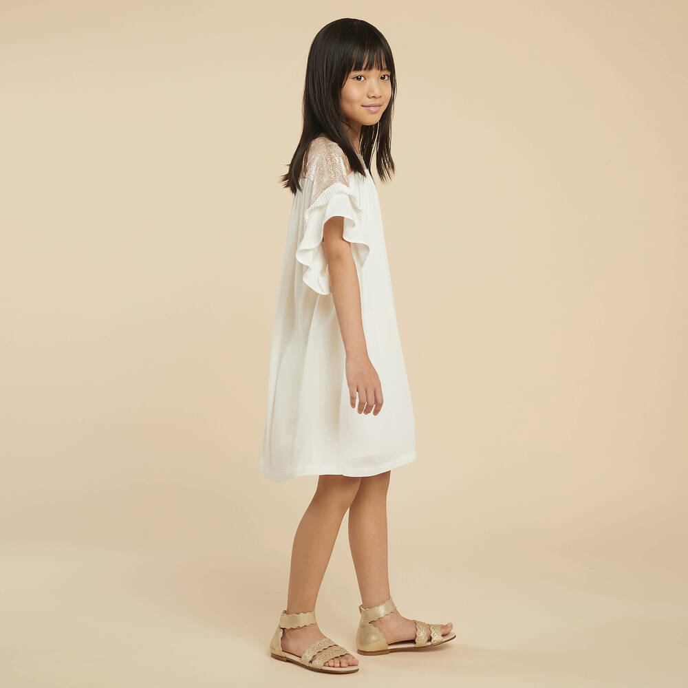 Chloé - Girls Gold Leather Sandals | Childrensalon Outlet