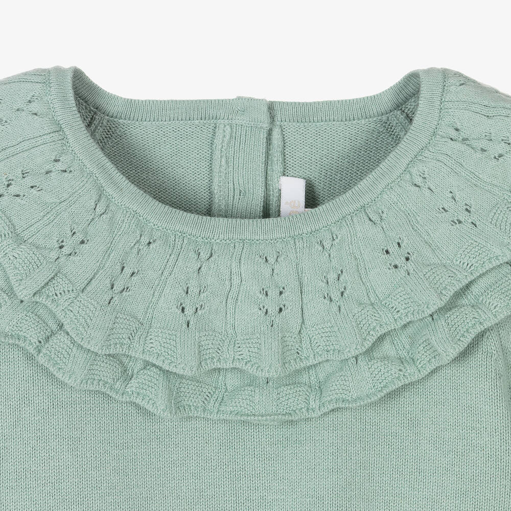 Chloé-Зеленое трикотажное платье для девочек | Childrensalon Outlet