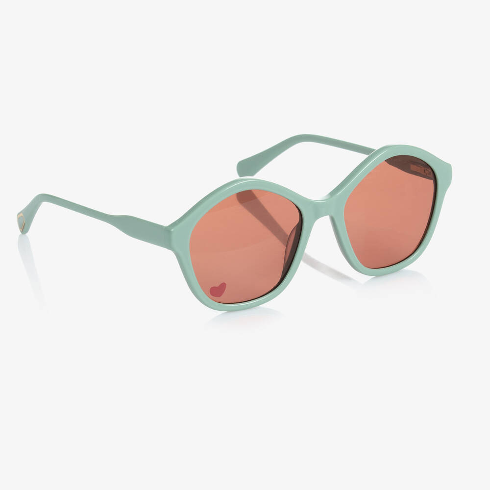 Chloé - Girls Green Round Sunglasses | Childrensalon