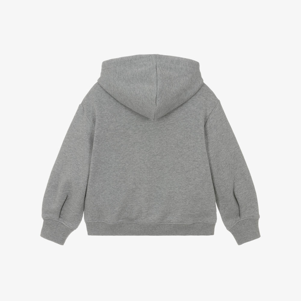 Chloé-Girls Grey Cotton Chloé Paris Logo Hoodie | Childrensalon Outlet