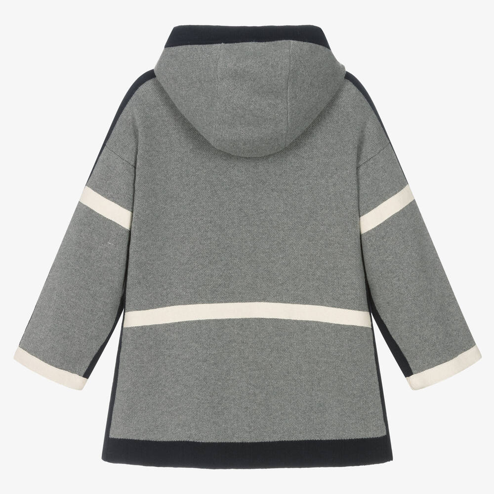 Chloé-Girls Grey Cotton & Wool Knit Coat | Childrensalon Outlet
