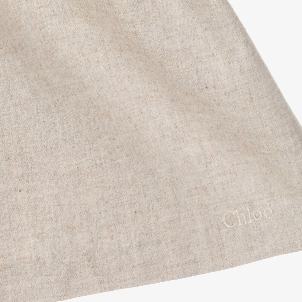 Chloé-Серое хлопковое платье с вышивкой | Childrensalon Outlet