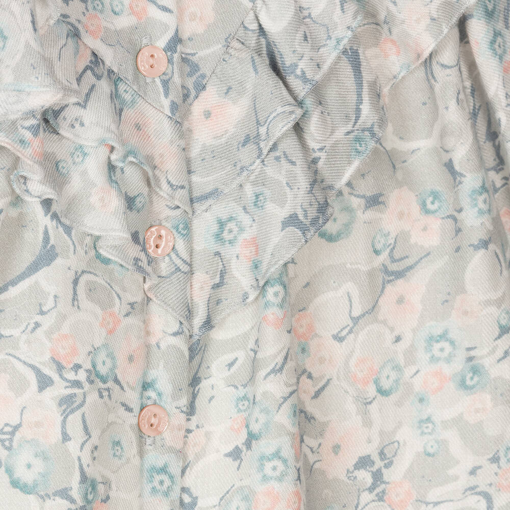 Chloé-Girls Grey Floral Blouse | Childrensalon Outlet