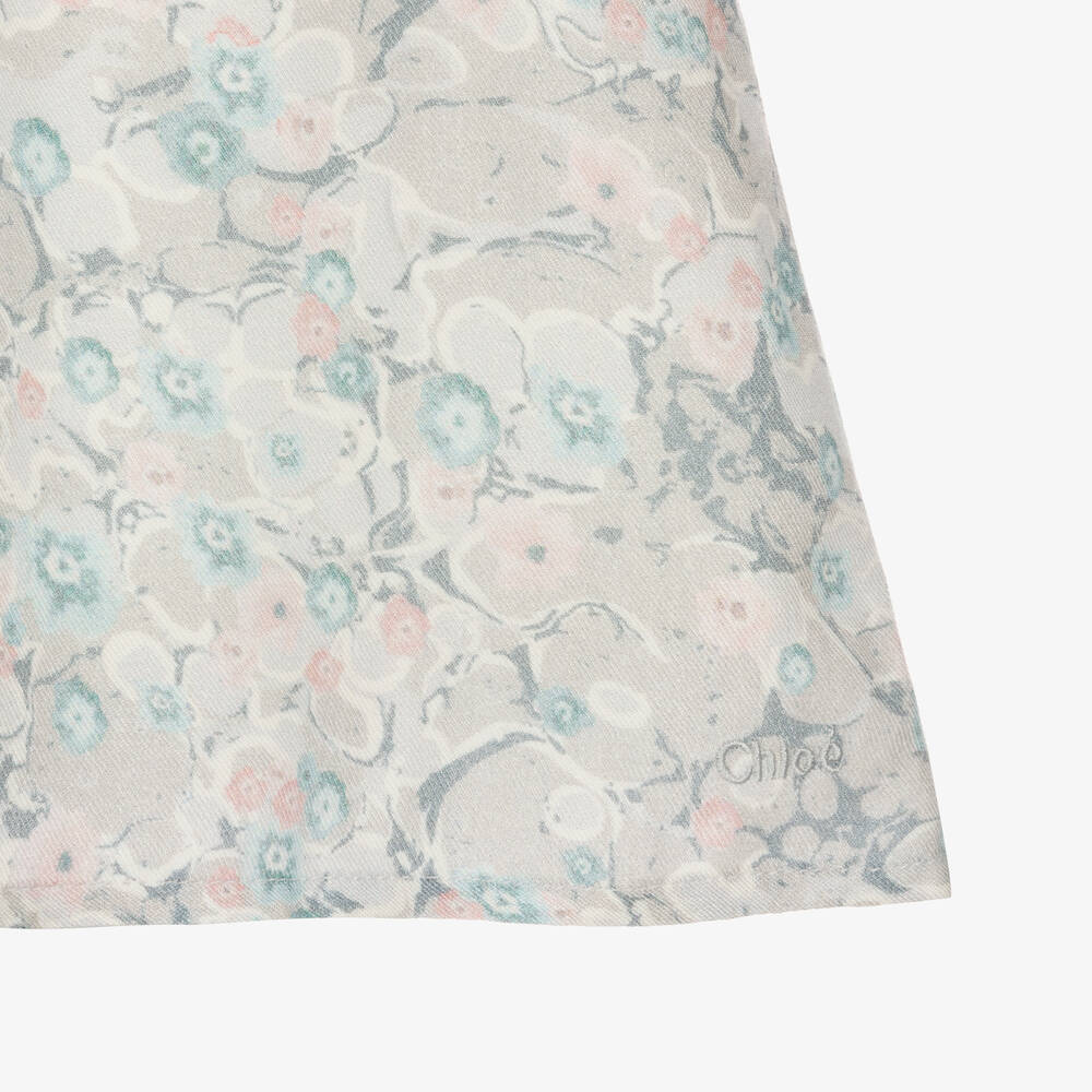 Chloé-Girls Grey High-Neck Dress | Childrensalon Outlet