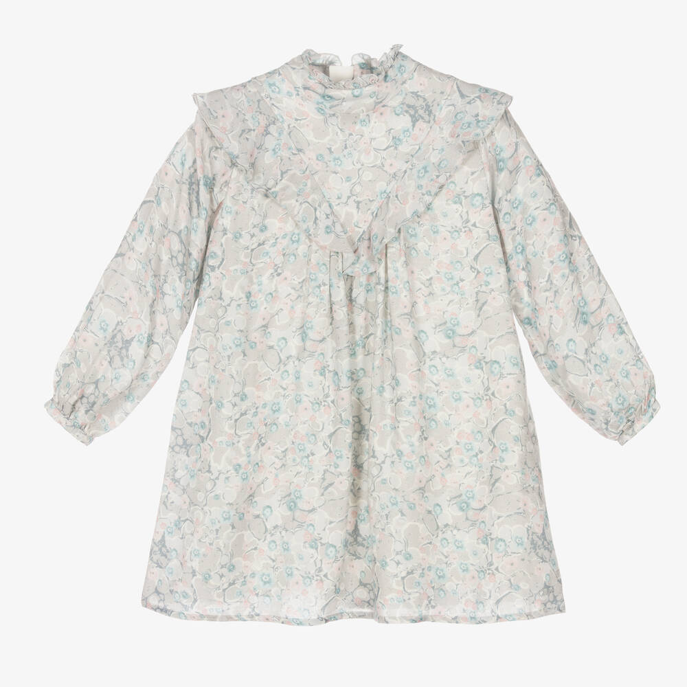 Chloé-Girls Grey High-Neck Dress | Childrensalon Outlet