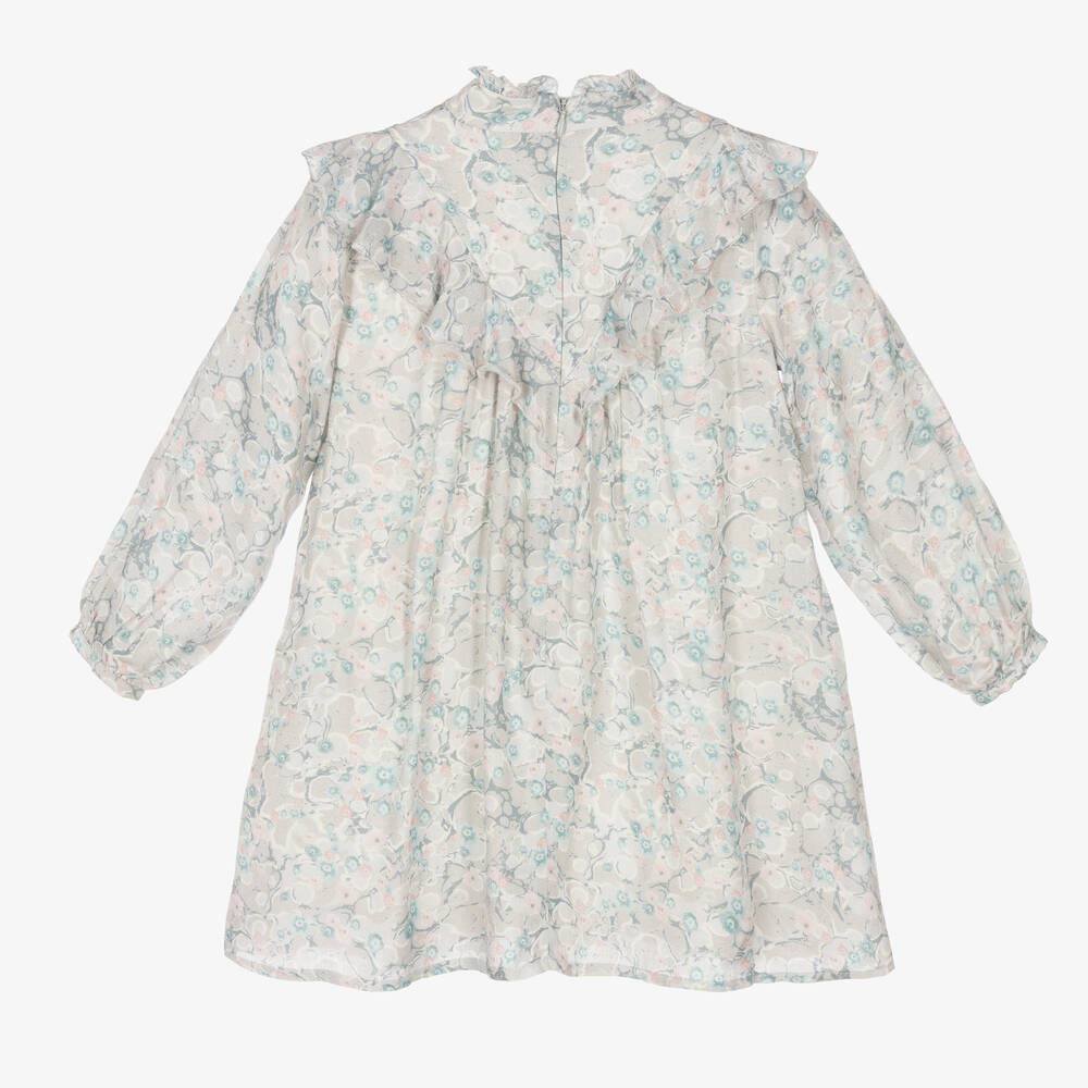 Chloé-Girls Grey High-Neck Dress | Childrensalon Outlet