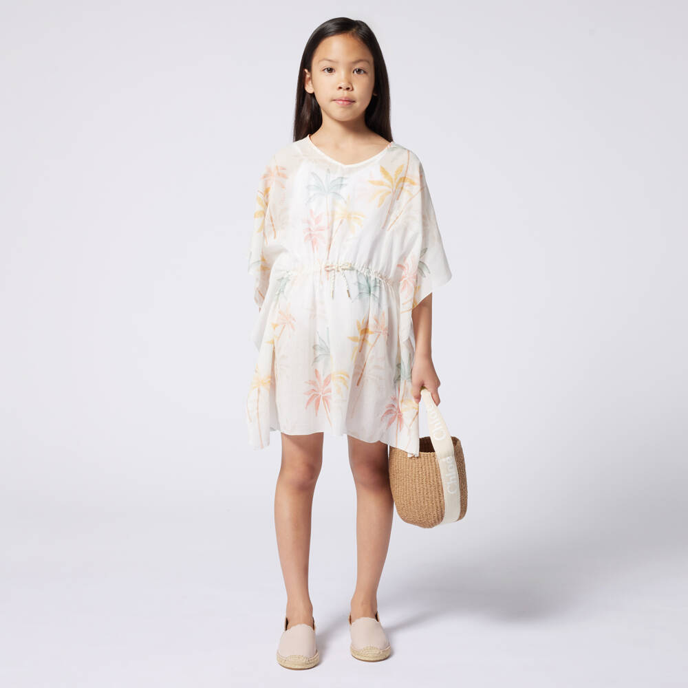 Chloé-Girls Handcrafted Beige Straw Tote | Childrensalon Outlet